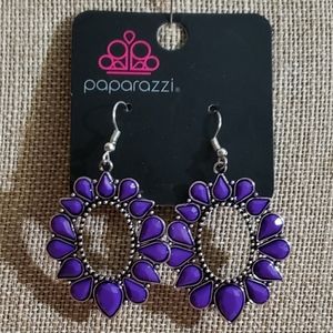 Paparazzi Earrings - Fashionista Flavor Purple
